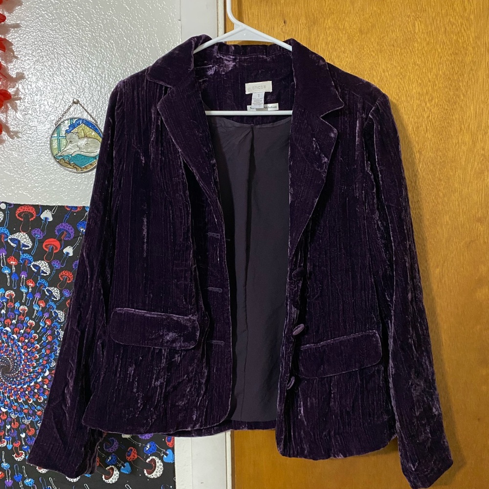 vintage chicos crushed velvet blazer 💟